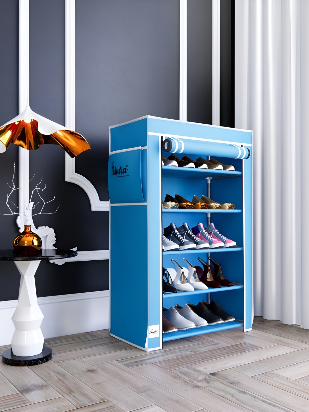 Pamworld Blue 5-Tier Rectangle Shoe Rack