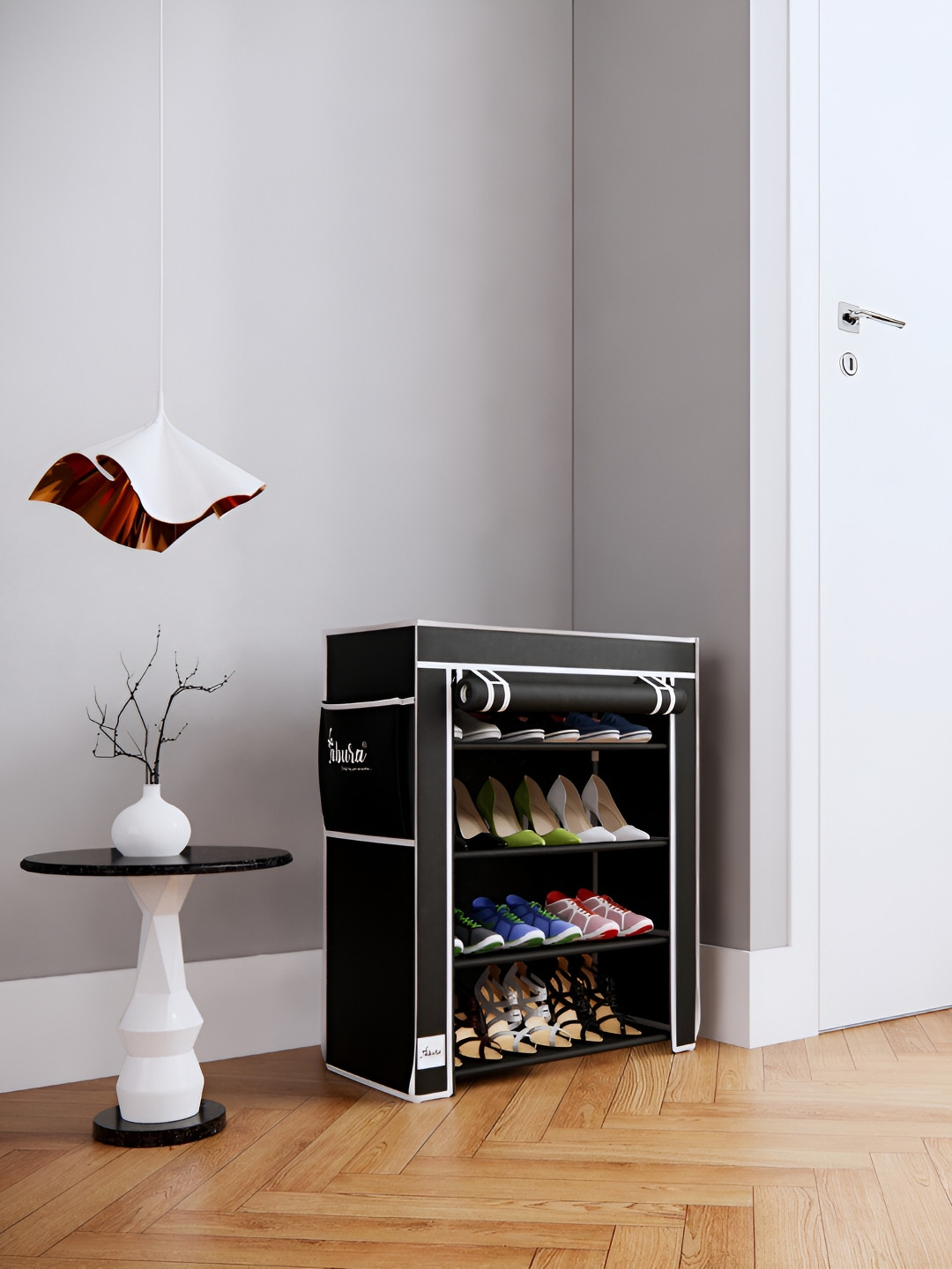 Pamworld Black Metal 4 Layer Shoe Racks