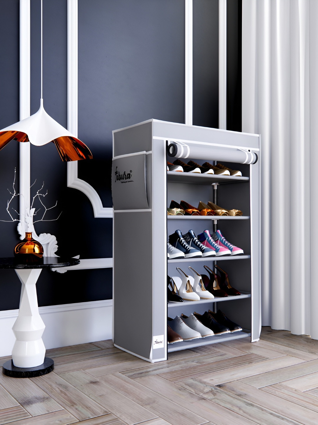 Pamworld Grey 5 Layers Shoe Rack