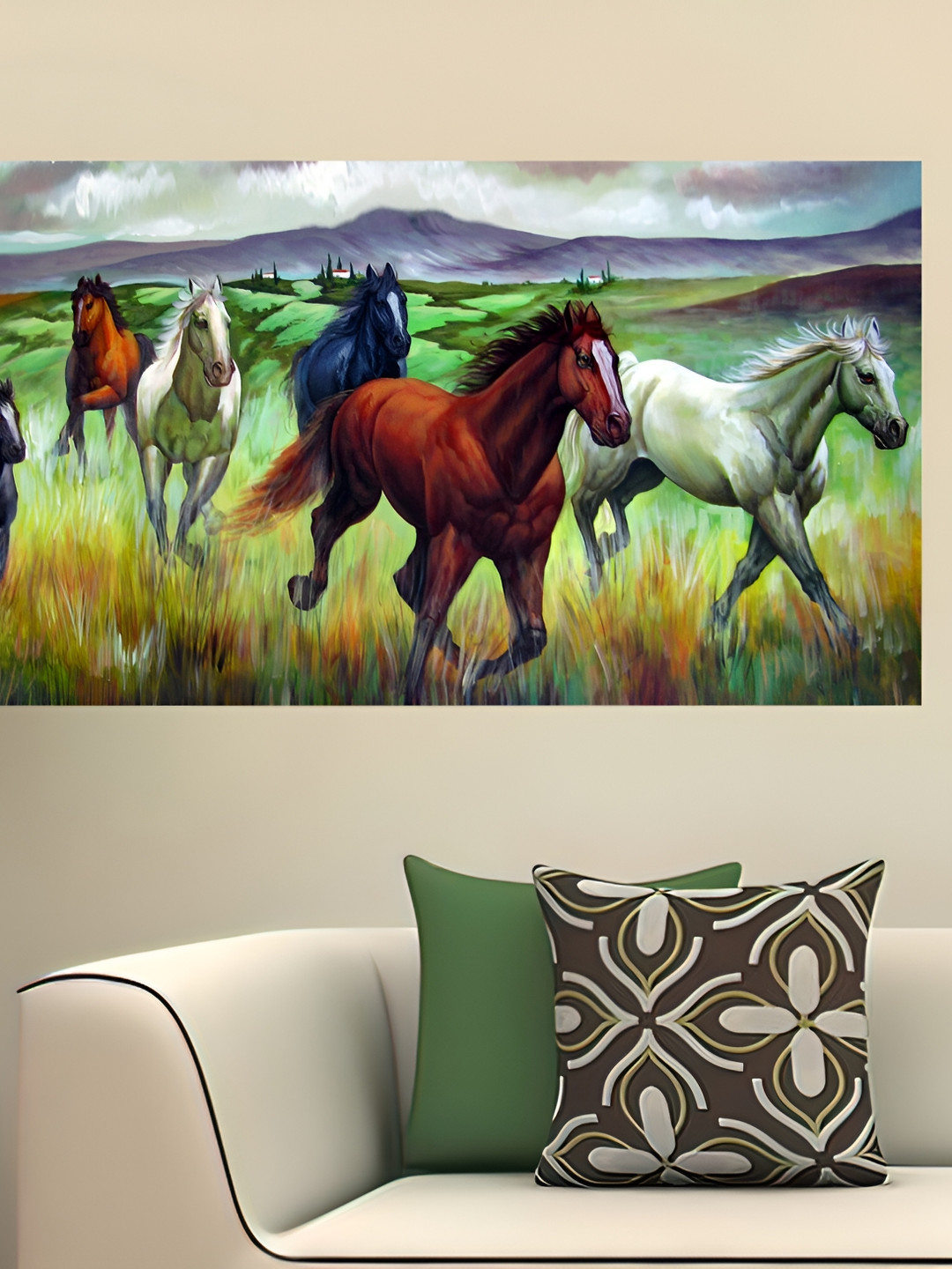 British Terminal Horse Paper Wall Living Room Rectangle Paintings Wall Art -1 x 19.69In