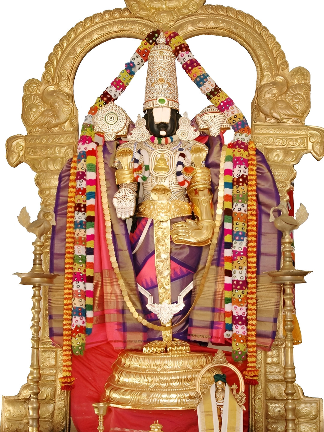 British Terminal Lord Venkateswara Swamy Paper Rectangle Photographs Wall Art -24x18In