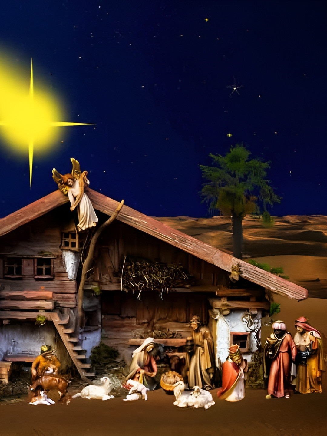 British Terminal Blue & Brown Lord Jesus Christ Religious Wall Painting