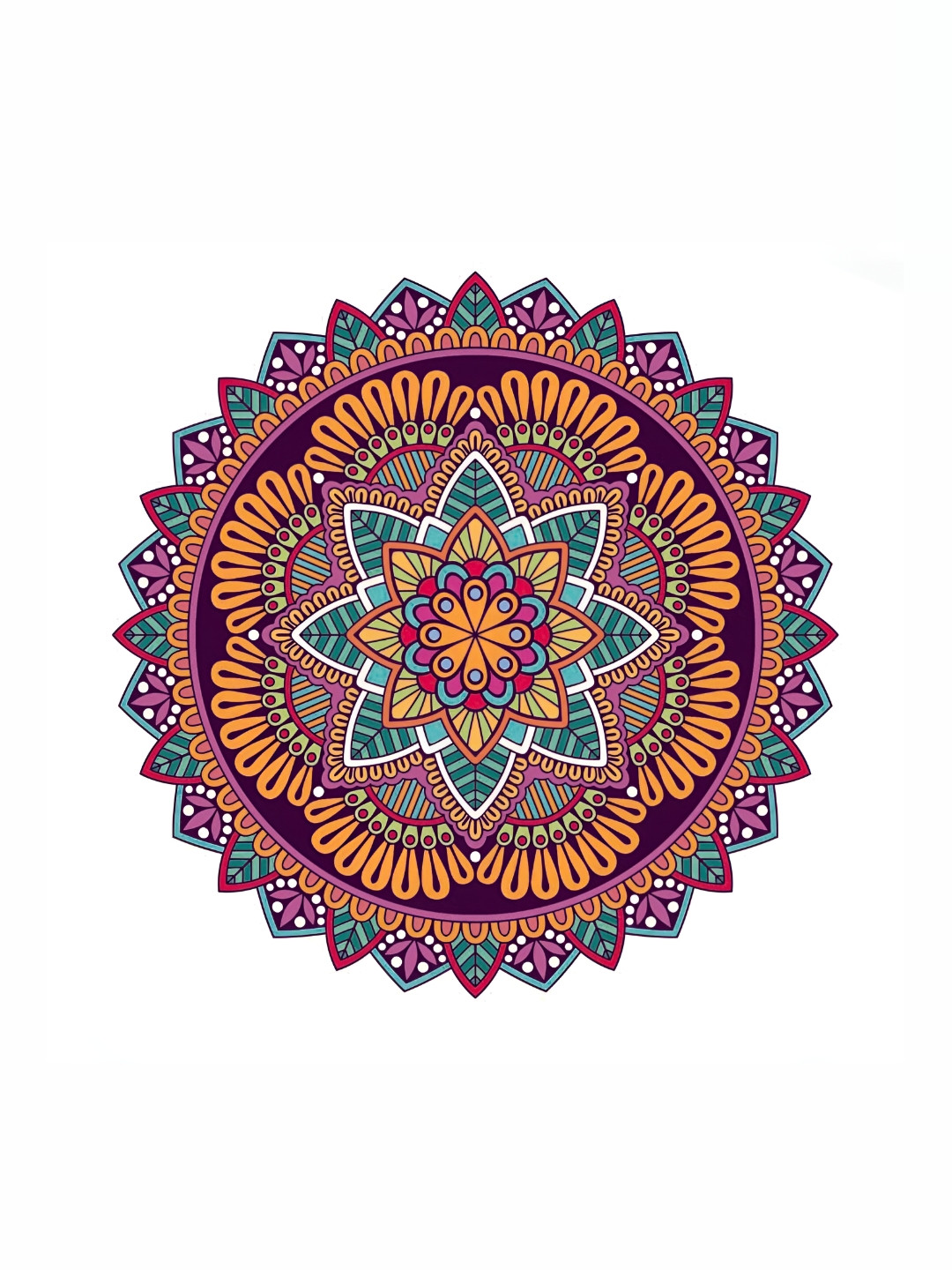 British Terminal Orange and Green Rangoli Floor Self Adhesive Decorative Sticker