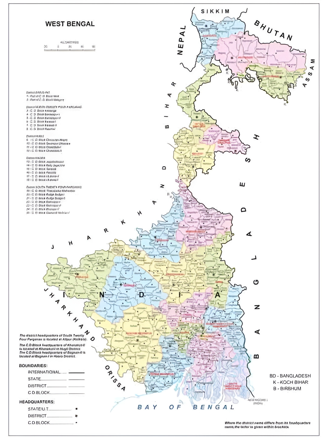 British Terminal West Bengal Map Paper Wall Rectangle Photographs Wall Art -24 x 18In