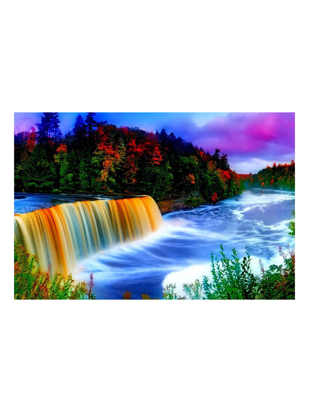 British Terminal Orange Beautiful Nature Waterfall Paper Wall Sticker