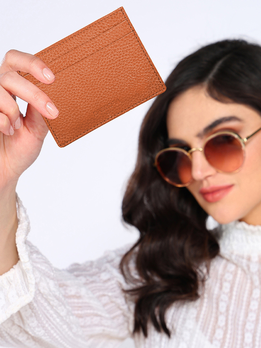 Sassora Abstract Textured Leather RFID Card Holder