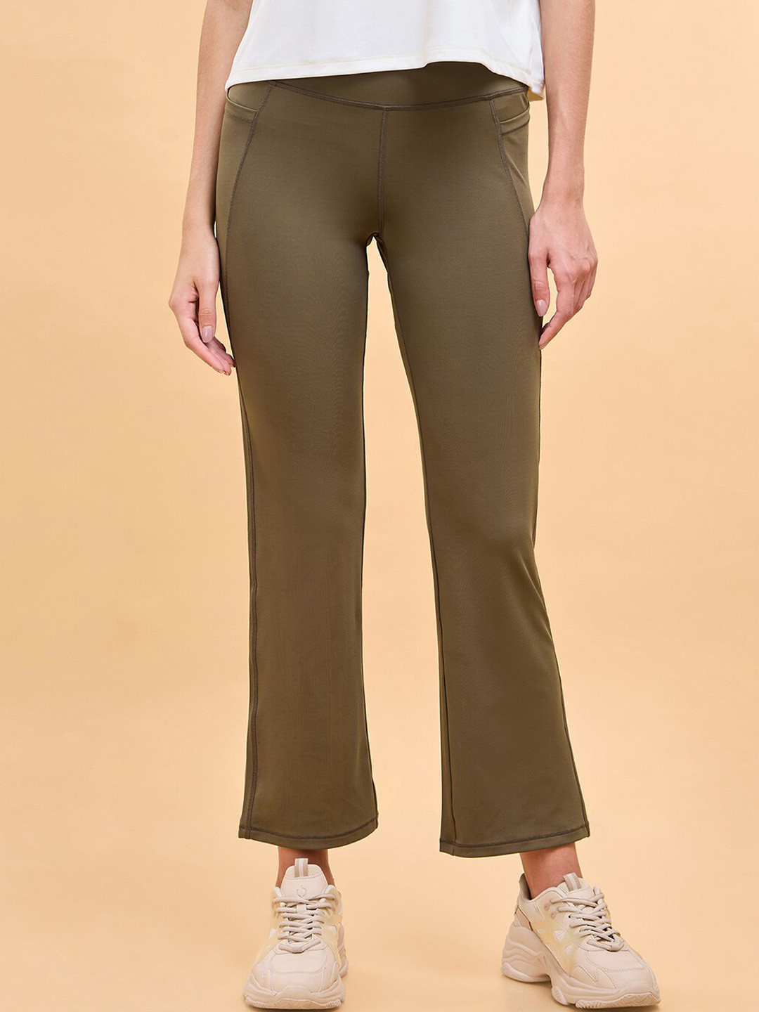 Enamor A402 Women High Rise Boot Cut Dry-Fit Antimicrobial Track Pants