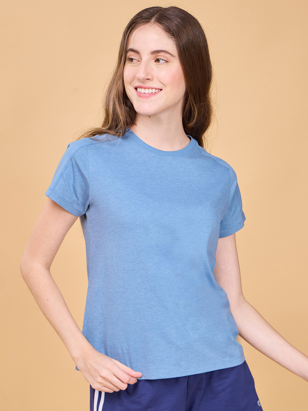 Enamor Cut & Sew Detailed Round Neck Lounge T-shirt