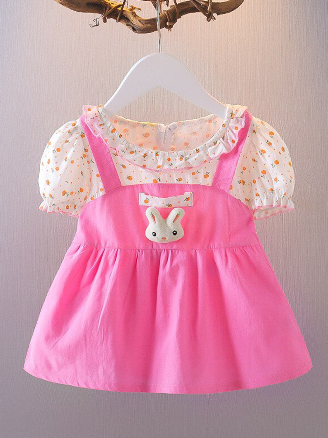 INCLUD Girls Round Neck Pinafore Dress