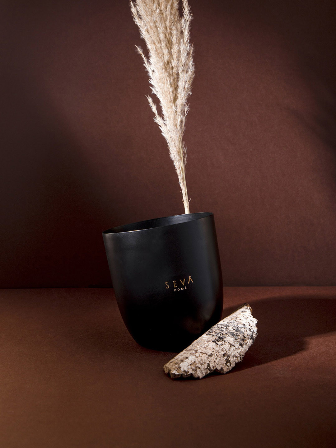 Seva Home Large Noir Heirloom Scented 3 Wick Scented Solid Geometric Regular Jar Candles