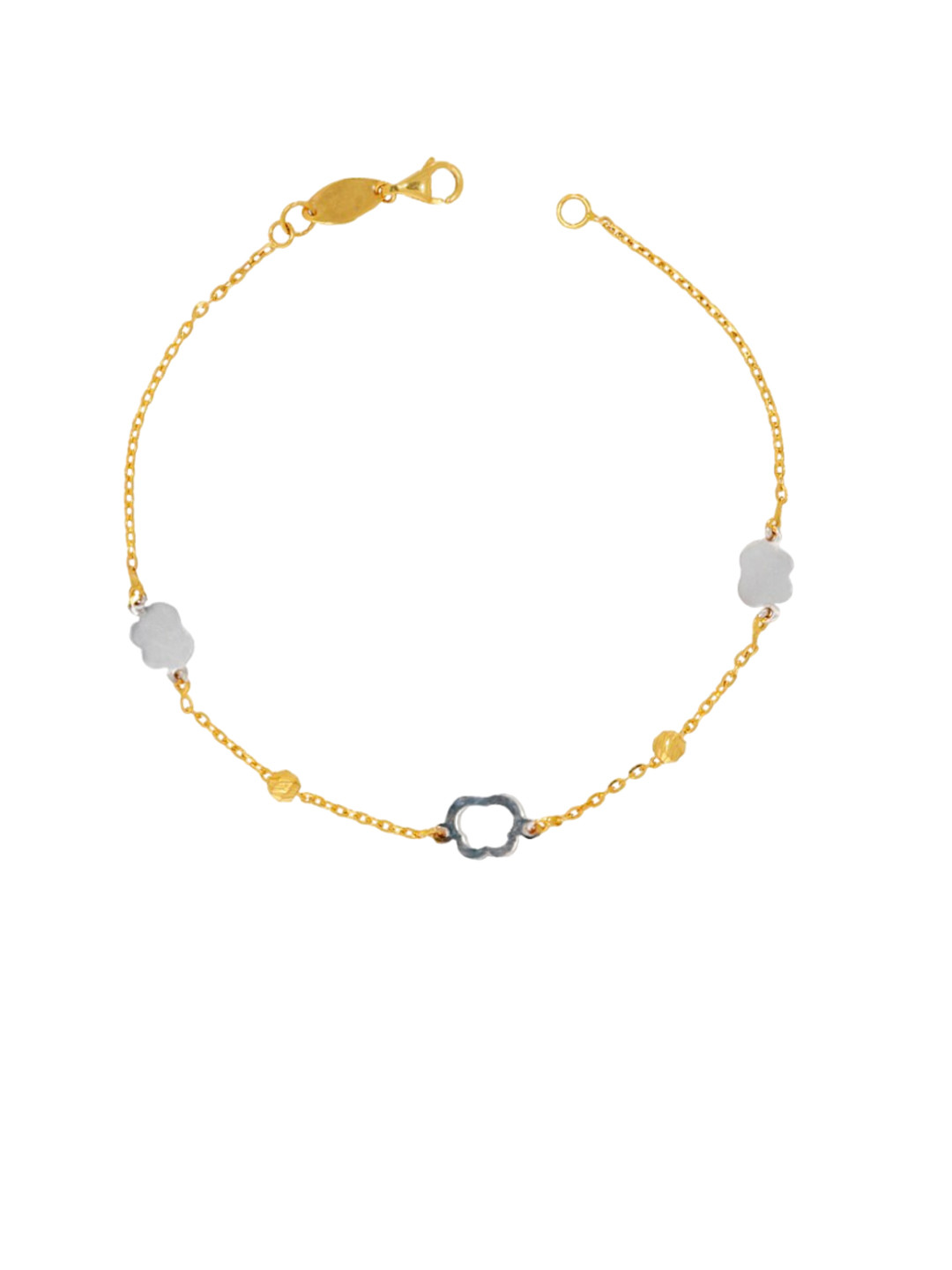 BHIMA 22K Hallmark 916 Purity Yellow Gold Flat And Ball Bracelet