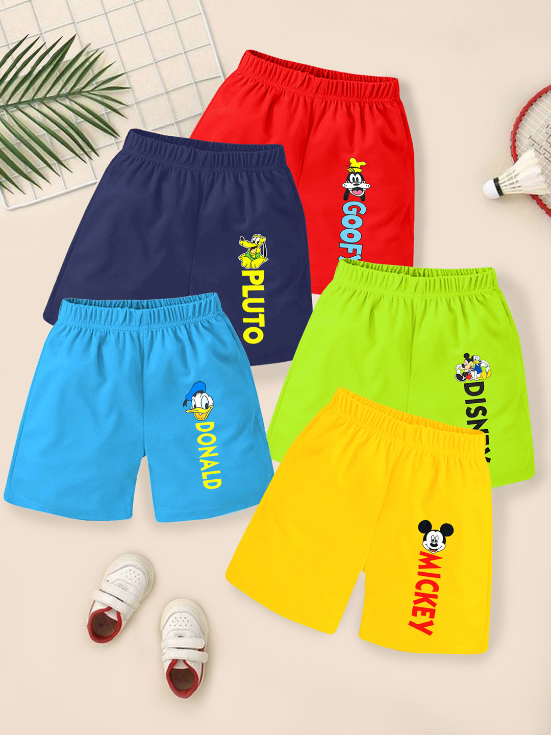 KUCHIPOO Unisex Kids Mickey & Friends Shorts