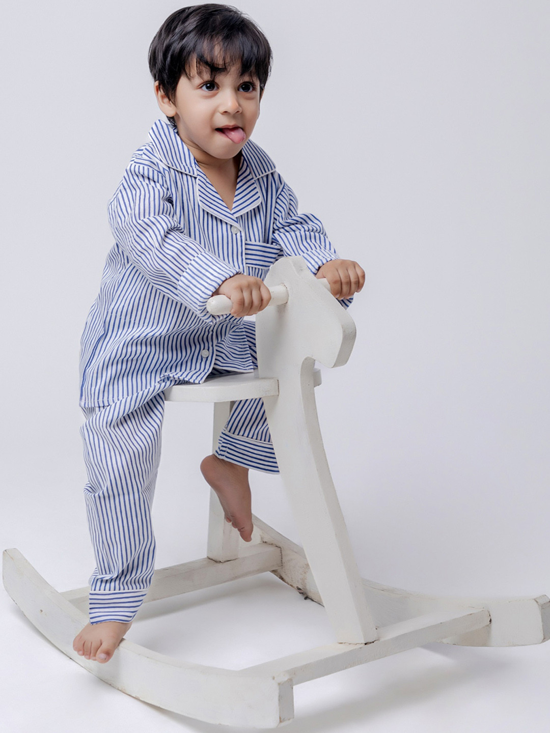 MASU LIVING Unisex Kids Striped Night suit