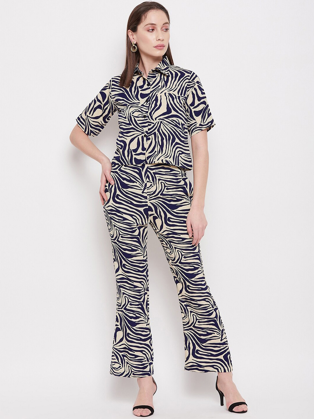 Fashfun Animal Printed Shirt With Trouser Co-Ords