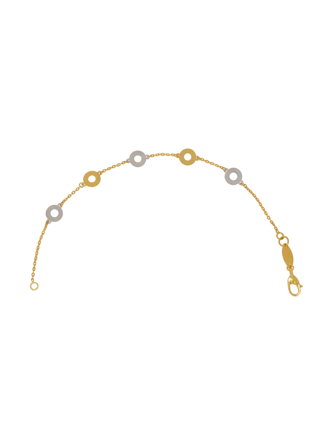 BHIMA 22K Hallmark 916 Purity Yellow Gold Rhodium Polish Bracelet