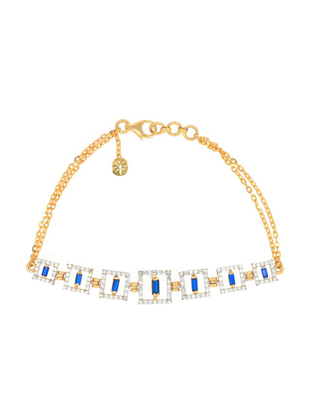 BHIMA 22K Hallmark 916 Purity Yellow Gold Square Stone Bracelet