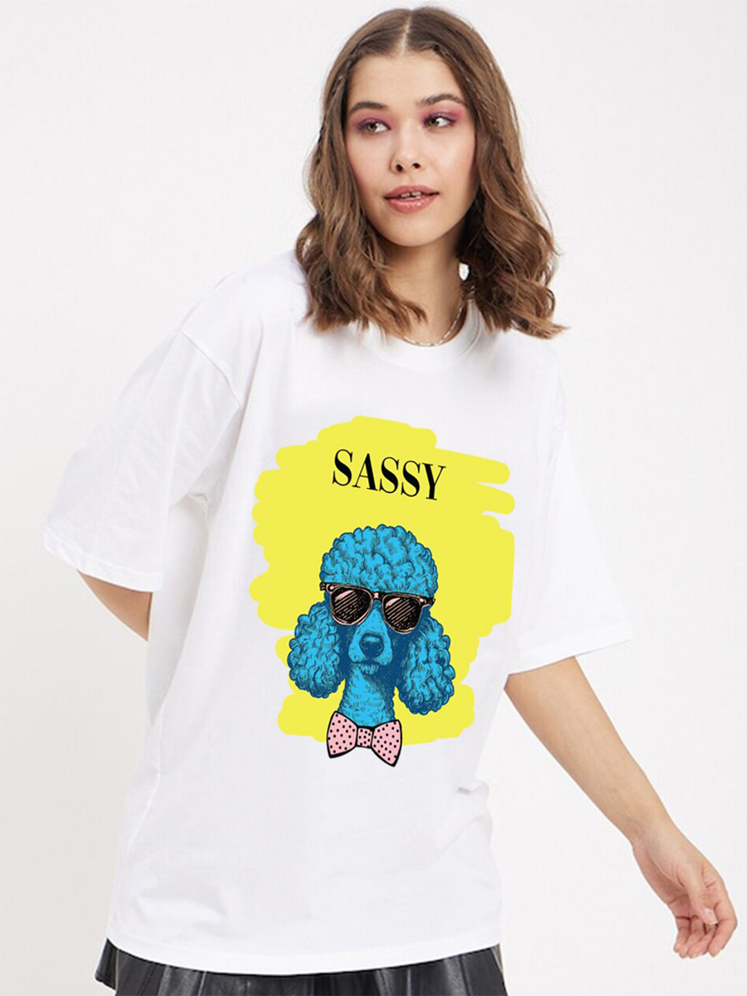JUNEBERRY Graphic Printed Drop-Shoulder Oversized Pure Cotton T-shirt