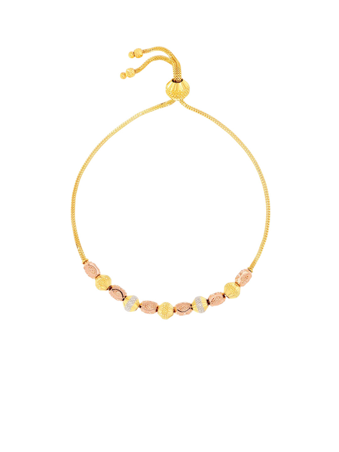 BHIMA 22K Hallmark 916 Purity Yellow Gold Adjustable Bracelet