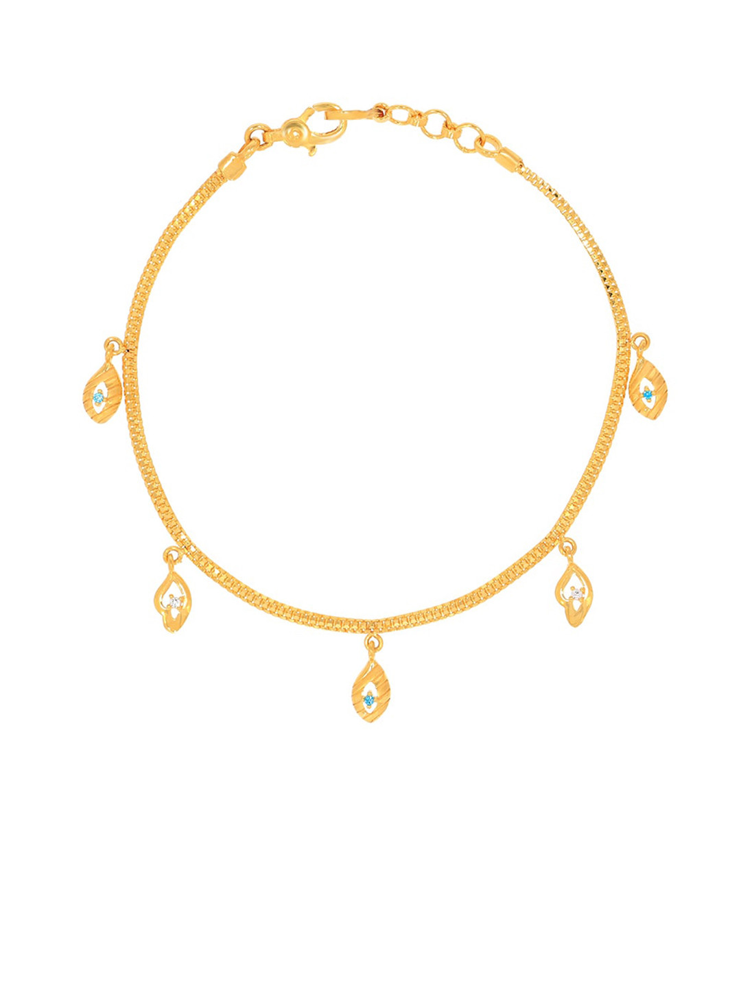 BHIMA 22K Hallmark 916 Purity Yellow Gold Hanging Bracelet
