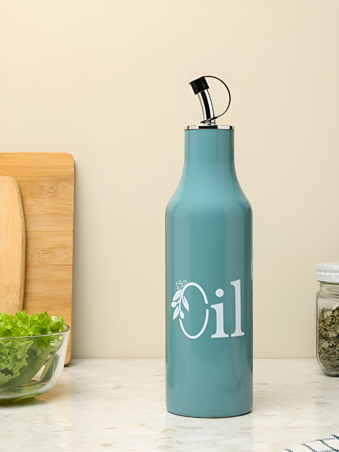 dudki Green Stainless Steel Dishwasher Safe Oil Dispenser 1L