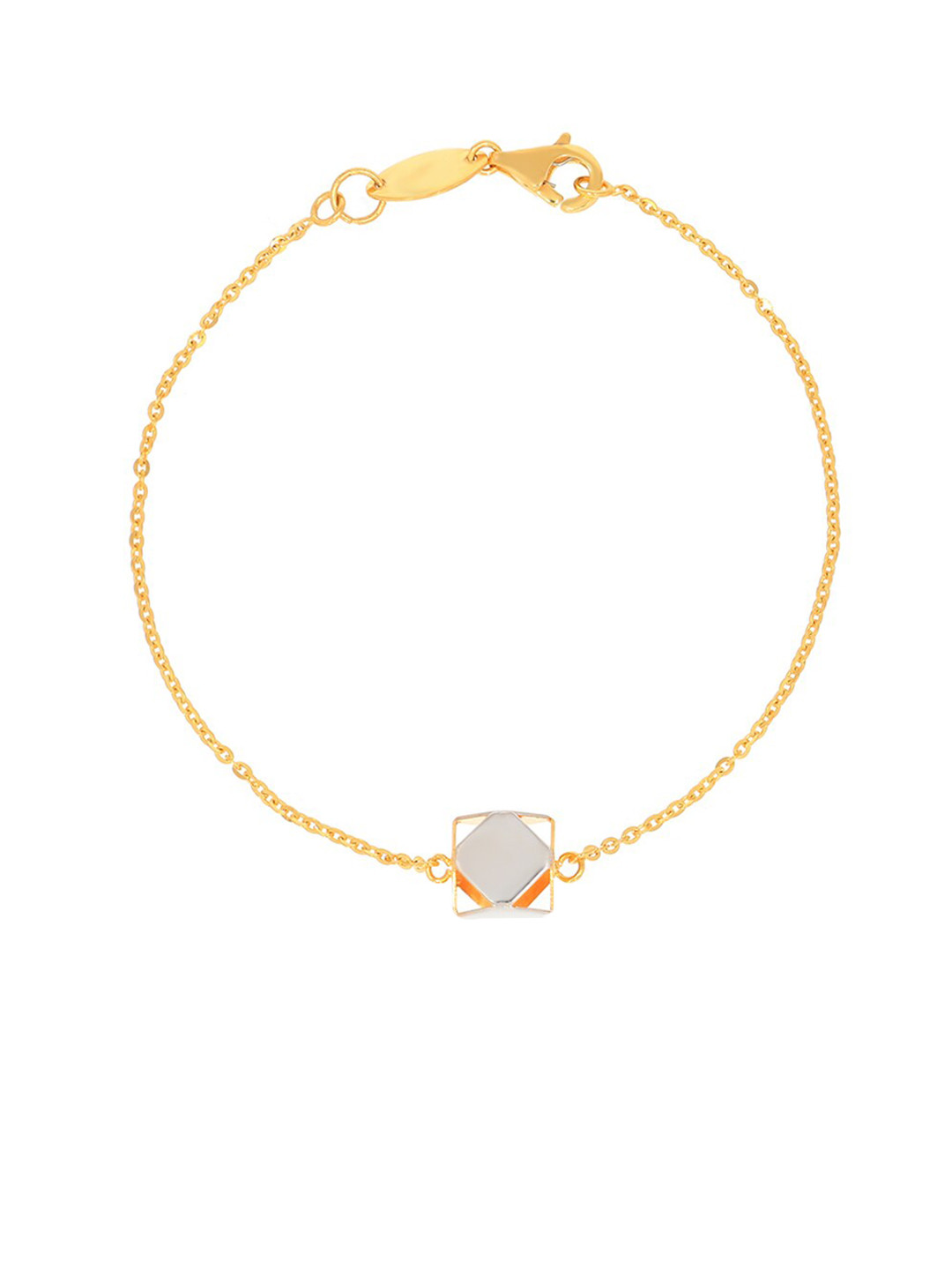 BHIMA 22K Hallmark 916 Purity Yellow Gold Cube Pendant Bracelet