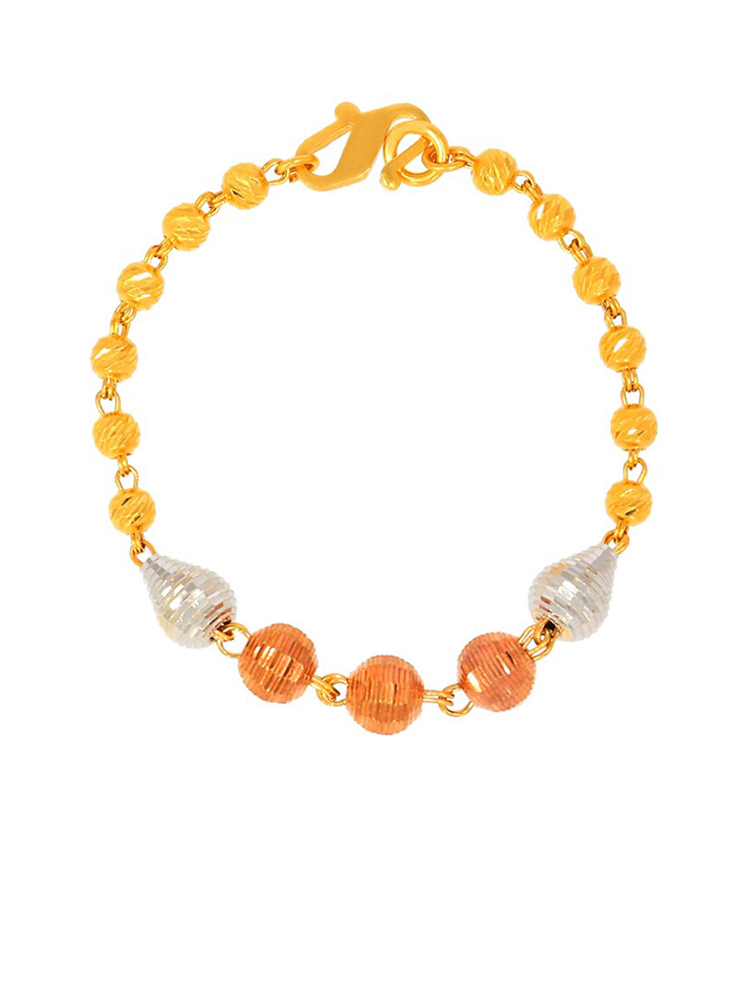 BHIMA 22K Hallmark 916 Purity Yellow Gold Cutting Ball Kids bracelet