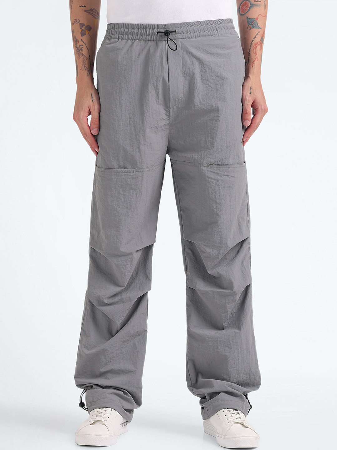 Flying Machine Men Mid-Rise Loose Fit Parachute Regular Fit Trousers