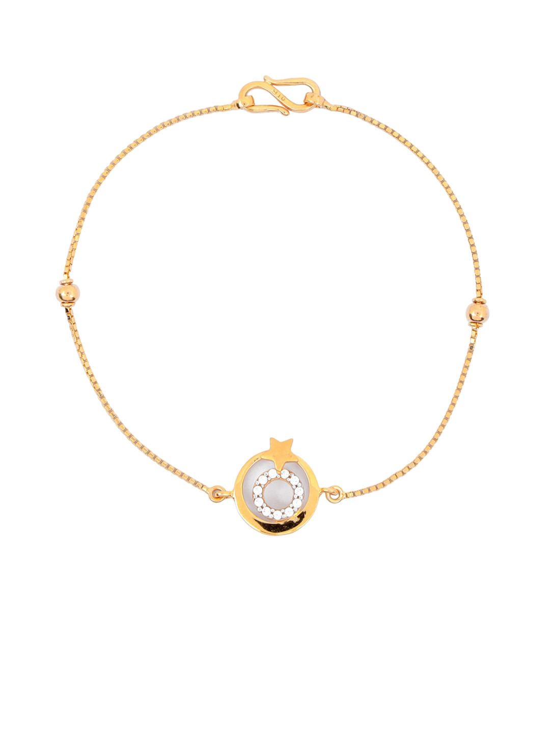 BHIMA 22K Hallmark 916 Purity Yellow Gold Stone Star Bracelet