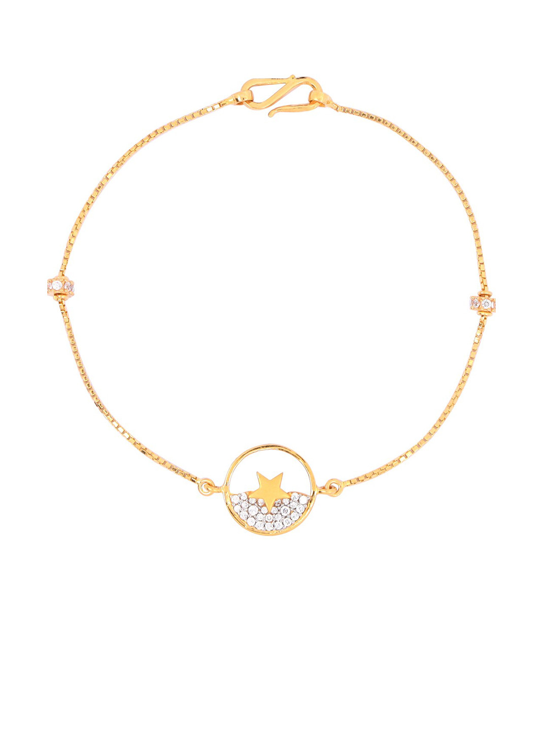 BHIMA 22K Hallmark 916 Purity Yellow Gold Stone Star Bracelet