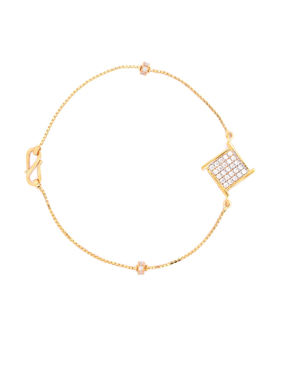 BHIMA 22K Hallmark 916 Purity Yellow Gold Squarestone Bracelet