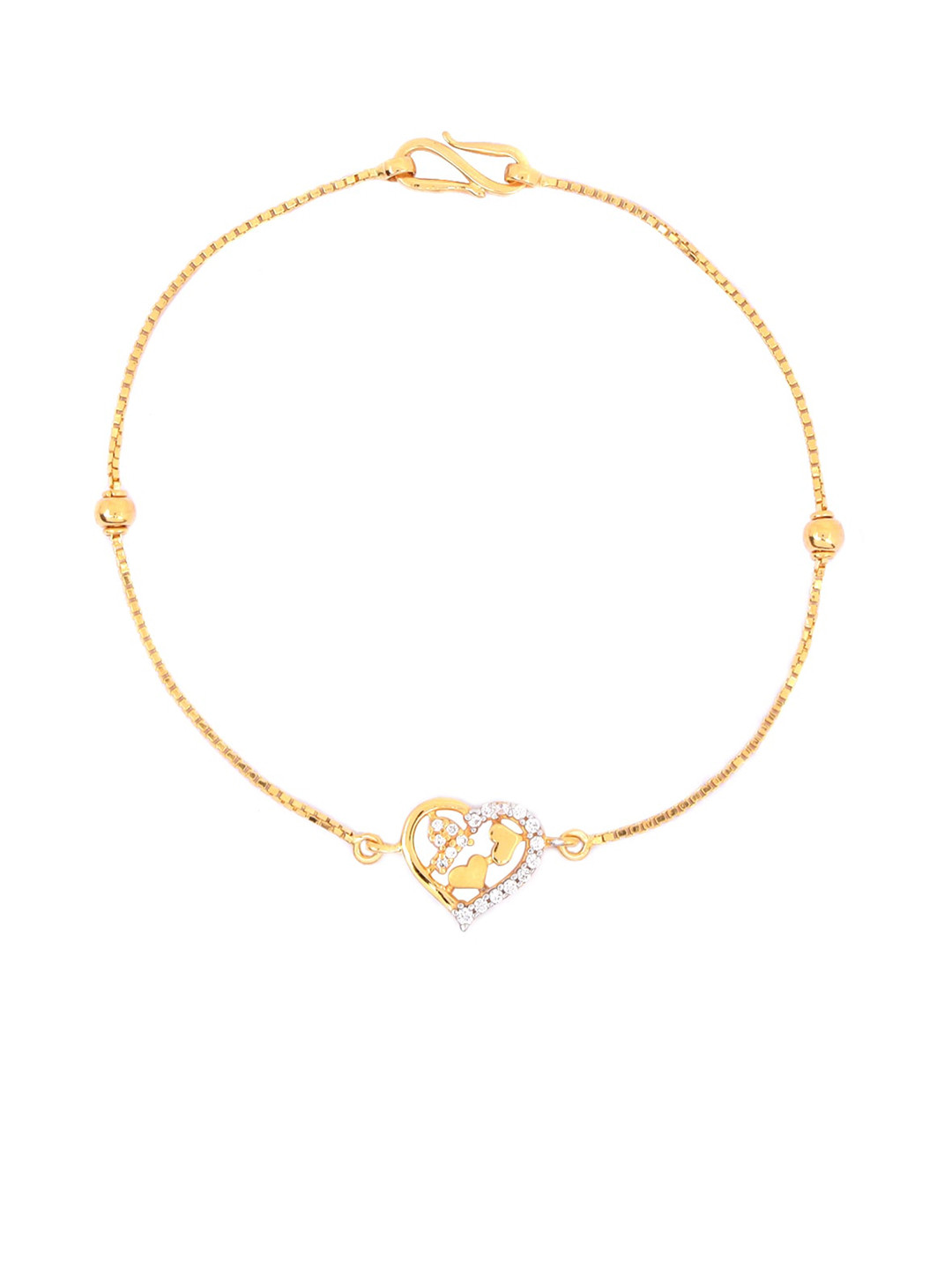 BHIMA 22K Hallmark 916 Purity Yellow Gold Stone Star Bracelet