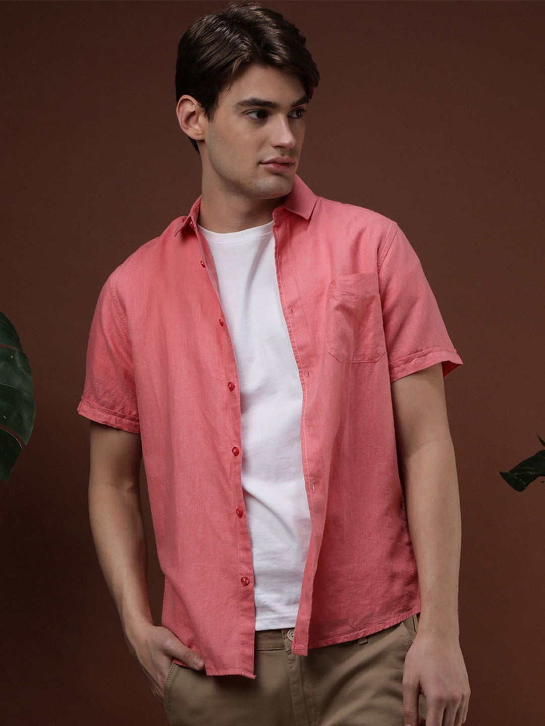 Crocodile Signature Comfort Cotton Linen Casual Shirt