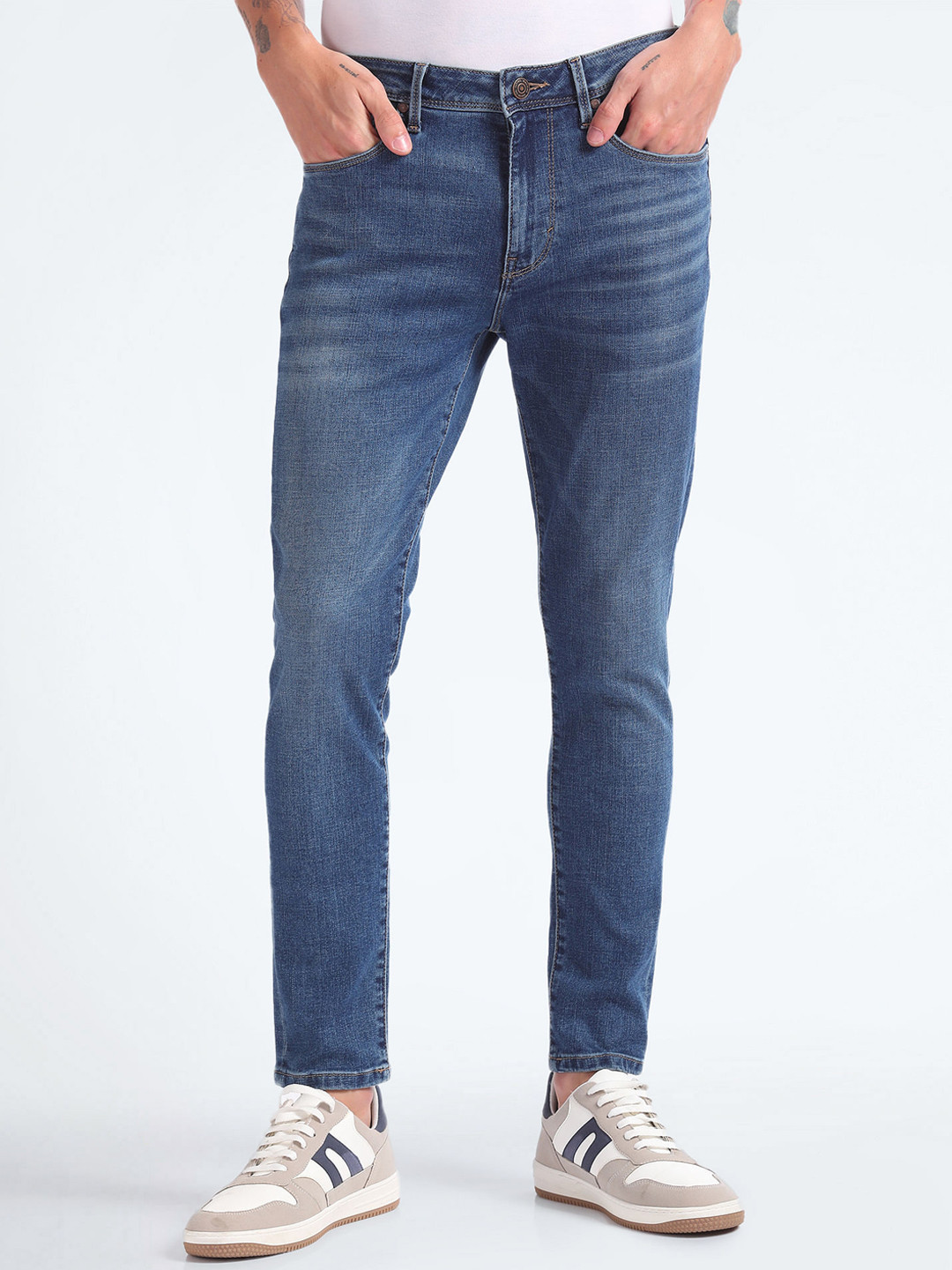 Flying Machine Men Morrison Skinny Fit Light Fade Stretchable Jeans