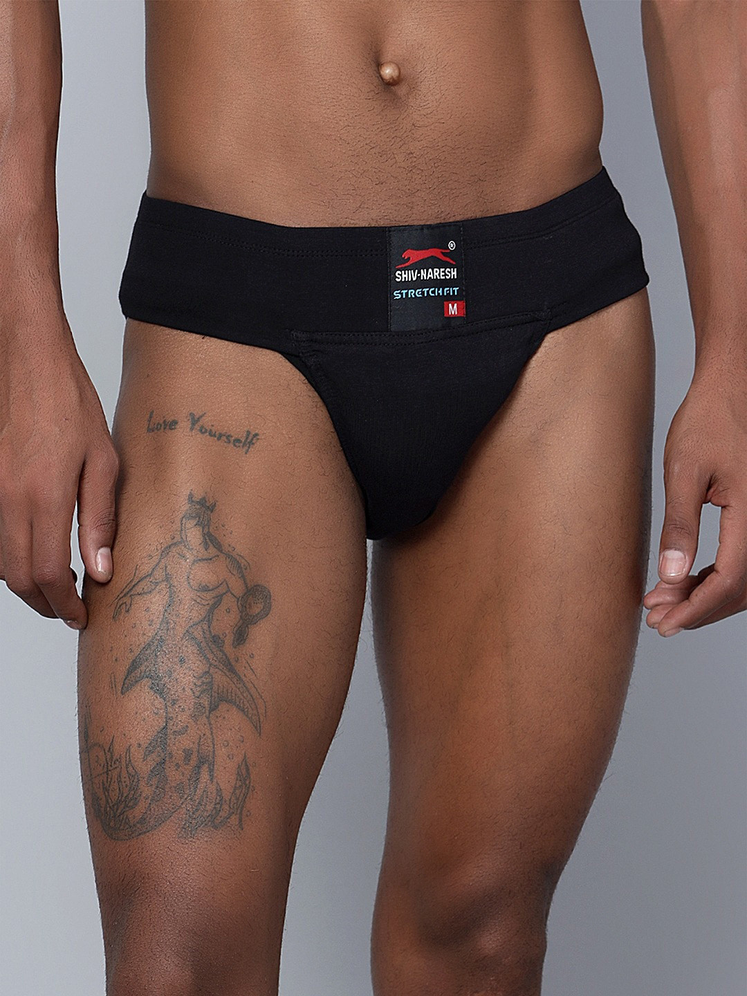 Shiv Naresh Pure Cotton Supporter Basic Briefs SUP-1_BLACK