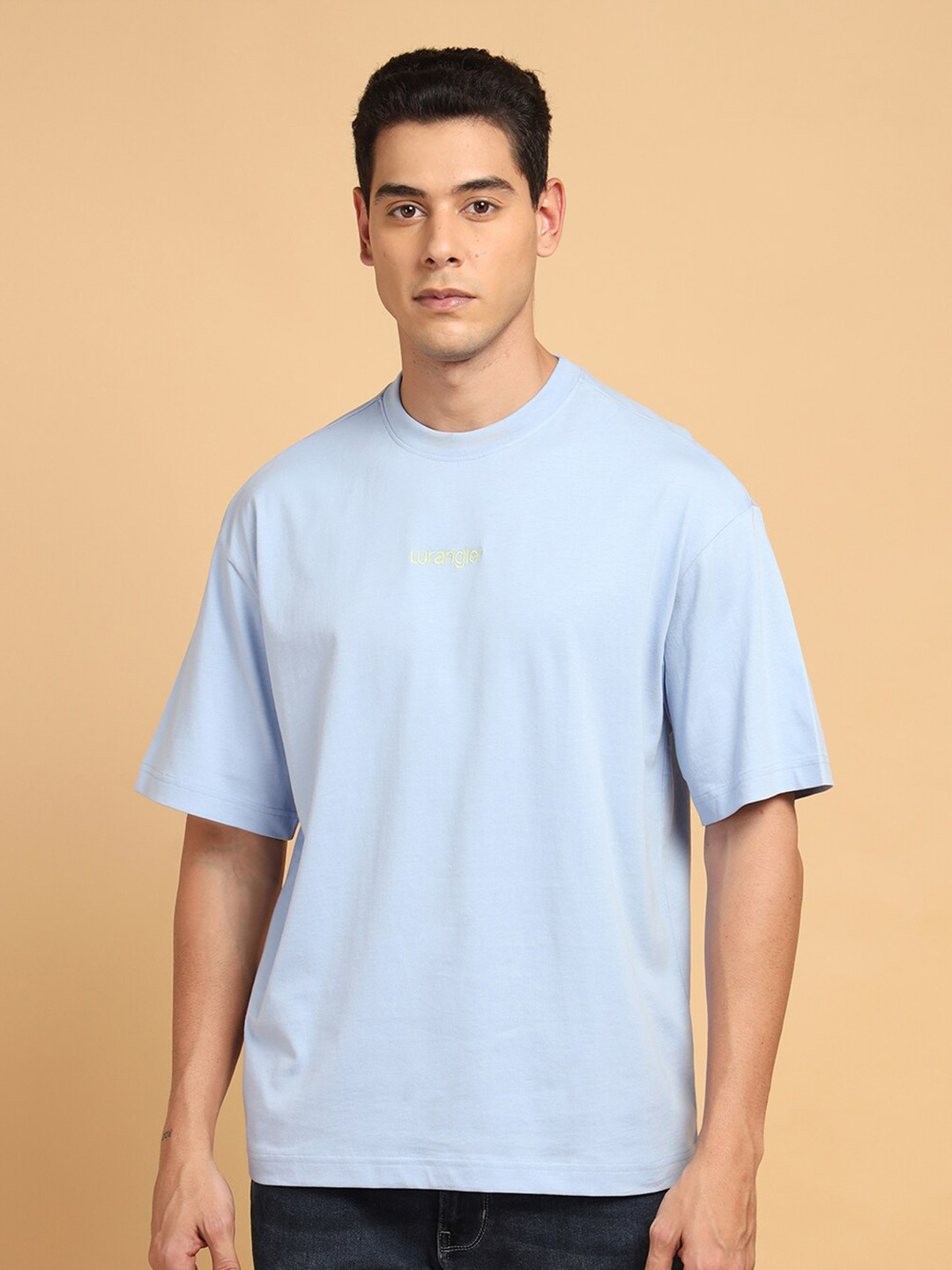 Wrangler Relaxed Fit Drop-Shoulder Sleeves Cotton Casual T-shirt