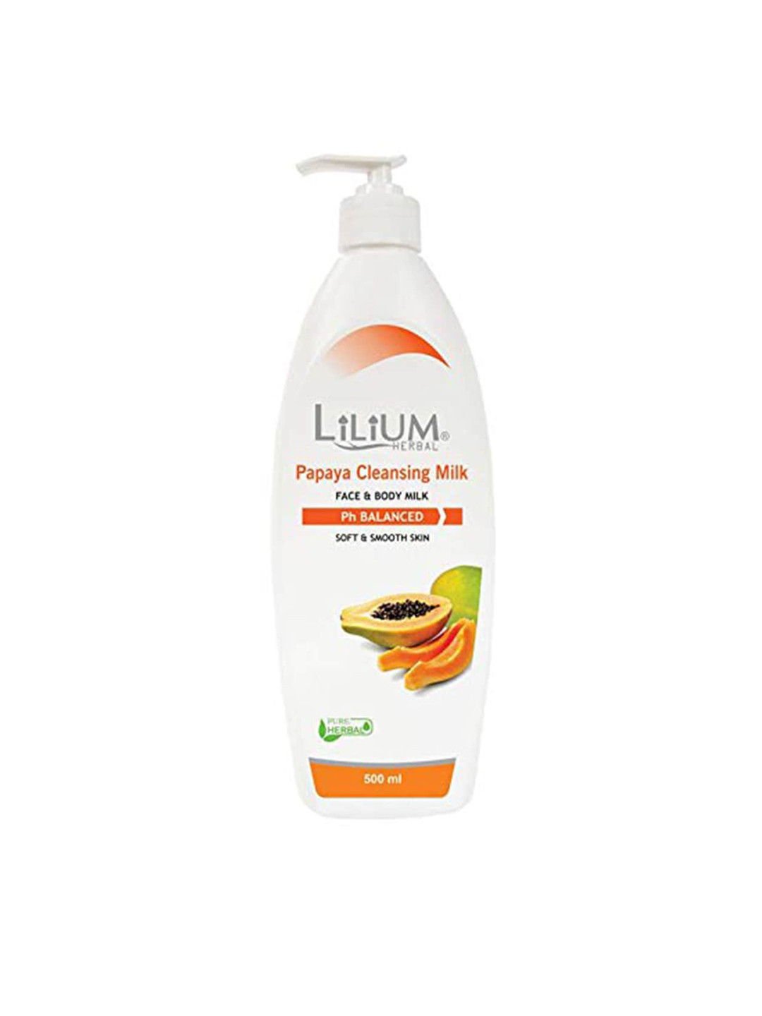 Lilium Herbal pH Balanced Papaya Cleansing Face & Body Milk - 500 ml
