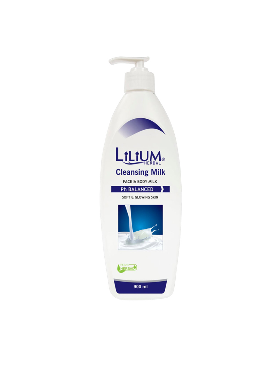 Lilium Herbal pH Balanced Cleansing Face & Body Milk with Apples & Tulsi - 900 ml