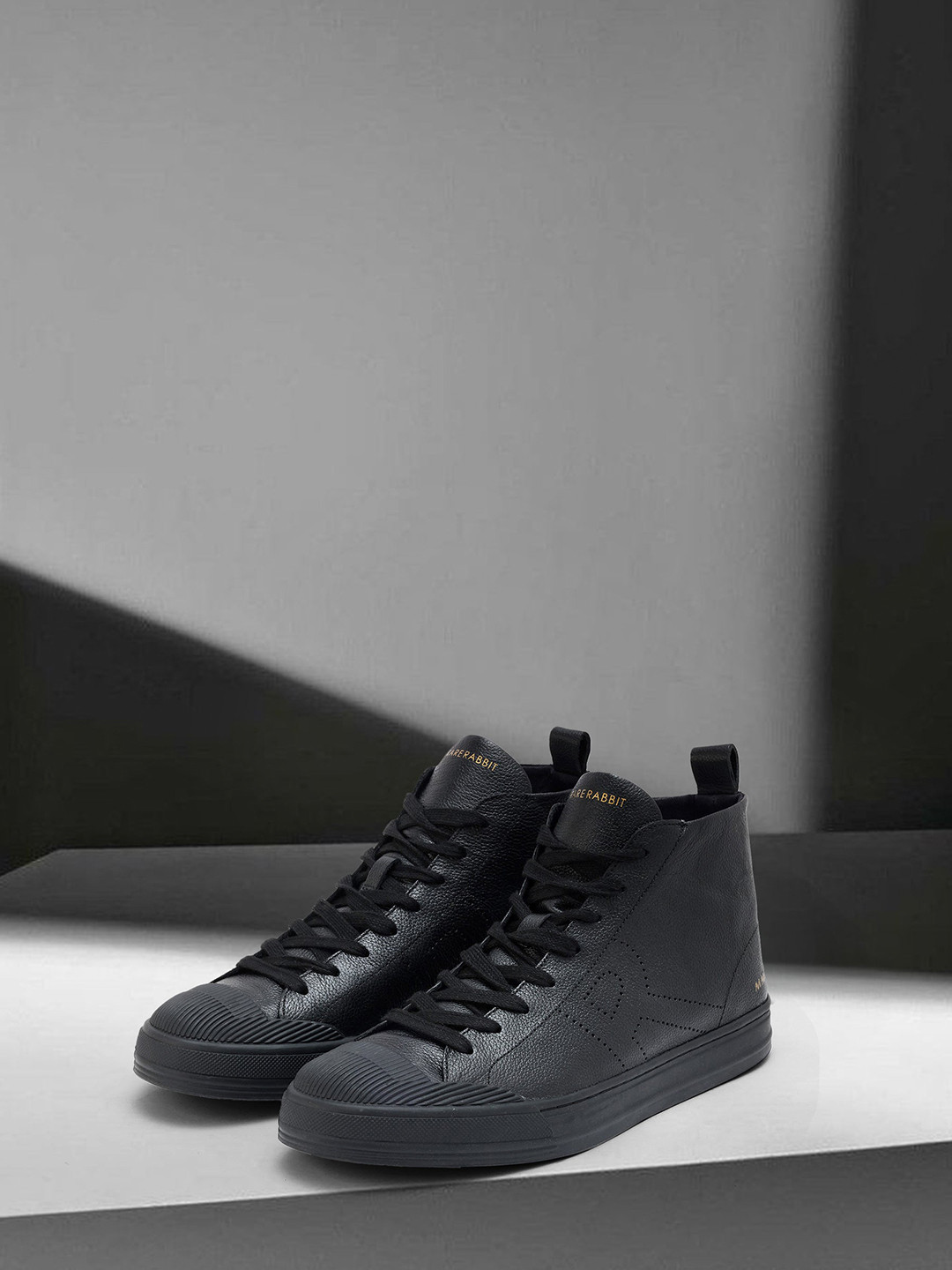 RARE RABBIT Men Sauron Hi Pro Leather High-Top Sneakers