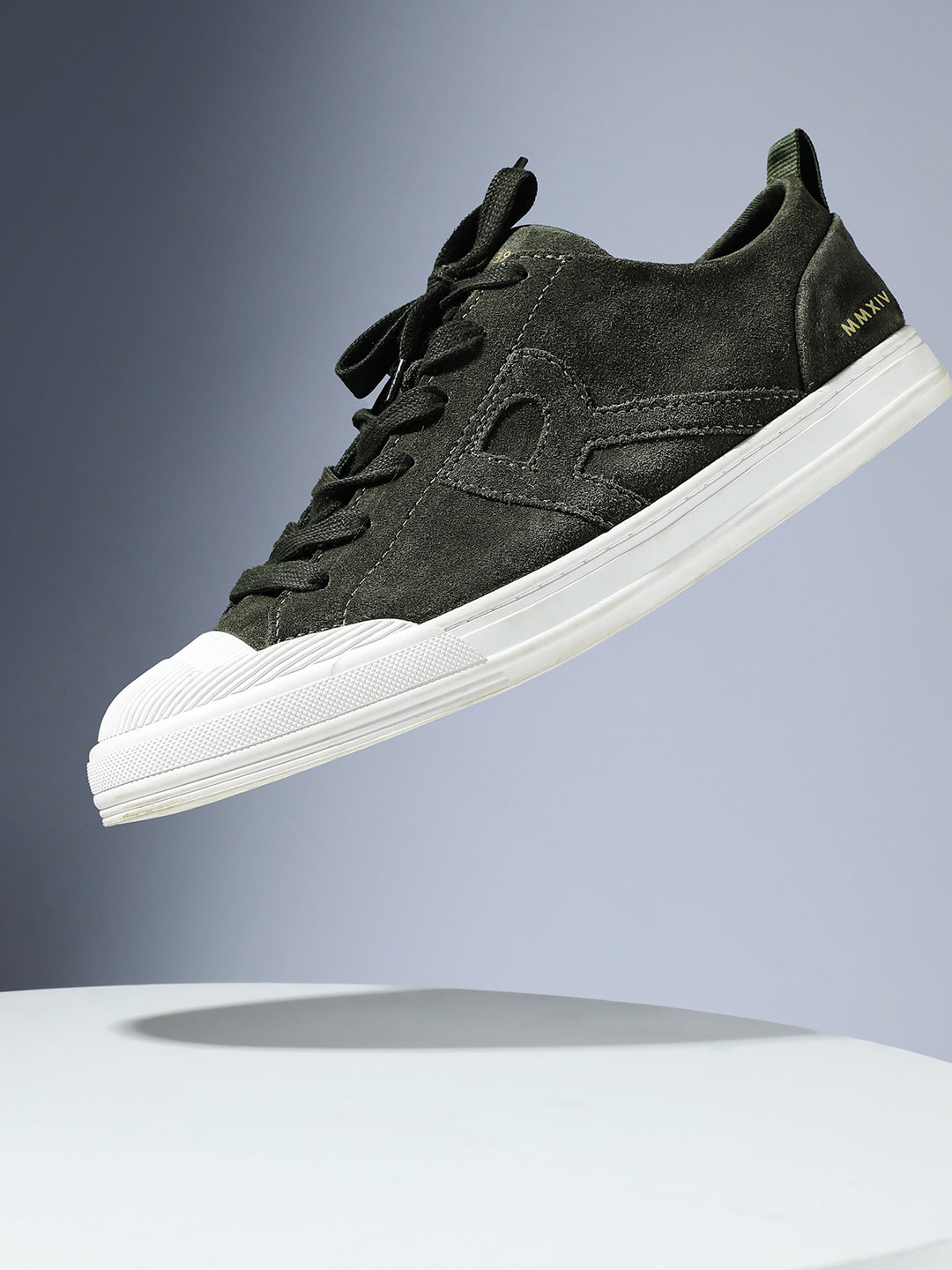 RARE RABBIT Men Sauron Colourblocked Suede Sneakers