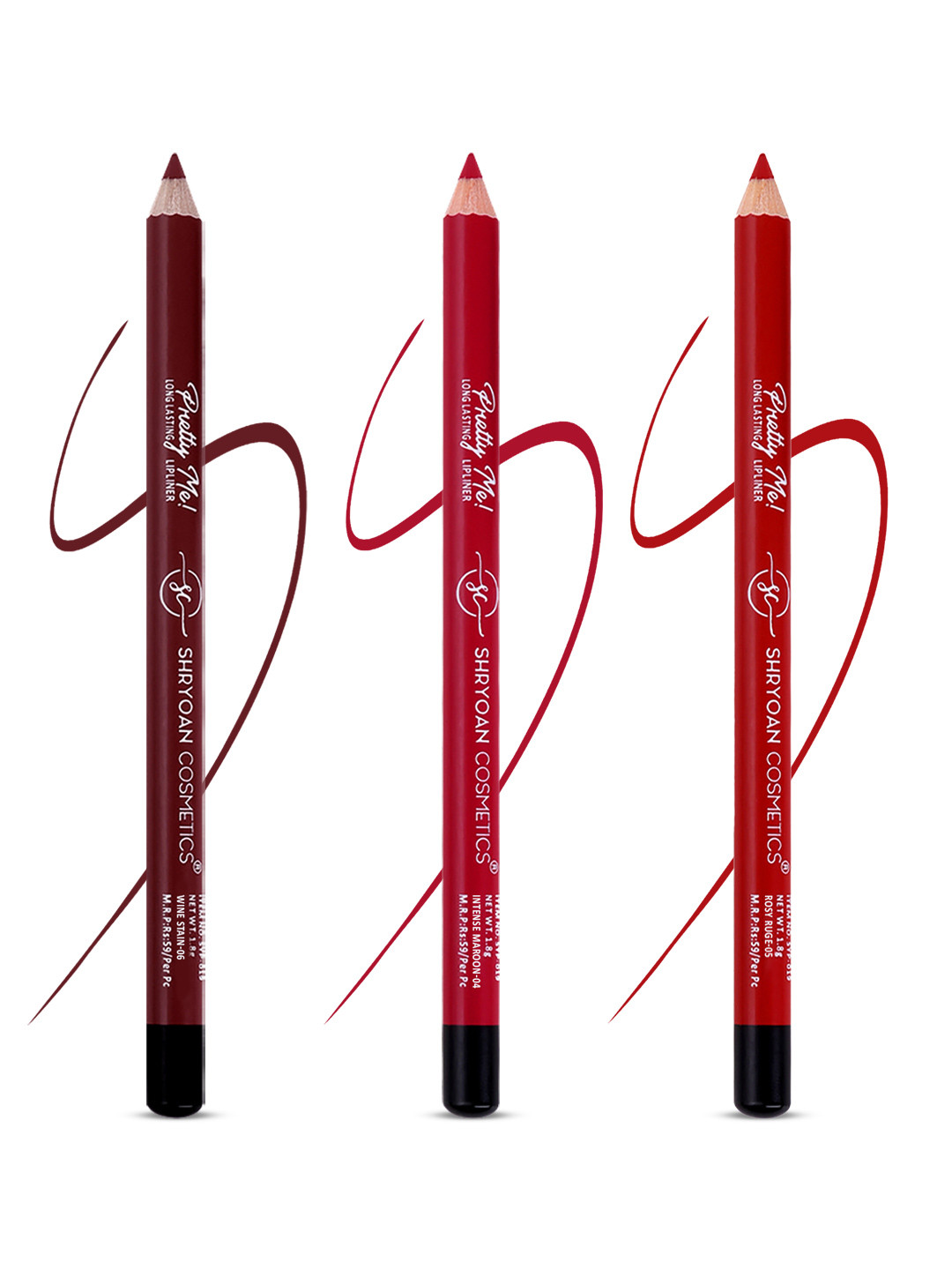 SHRYOAN Pretty Me Set Of 3 Long Lasting Lip Liner - 1.8g Each - SH4-5-6