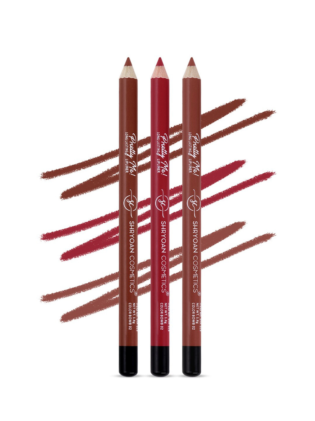 SHRYOAN Pretty Me Set Of 3 Long Lasting Lip Liner - 1.8g Each - SH1-2-3