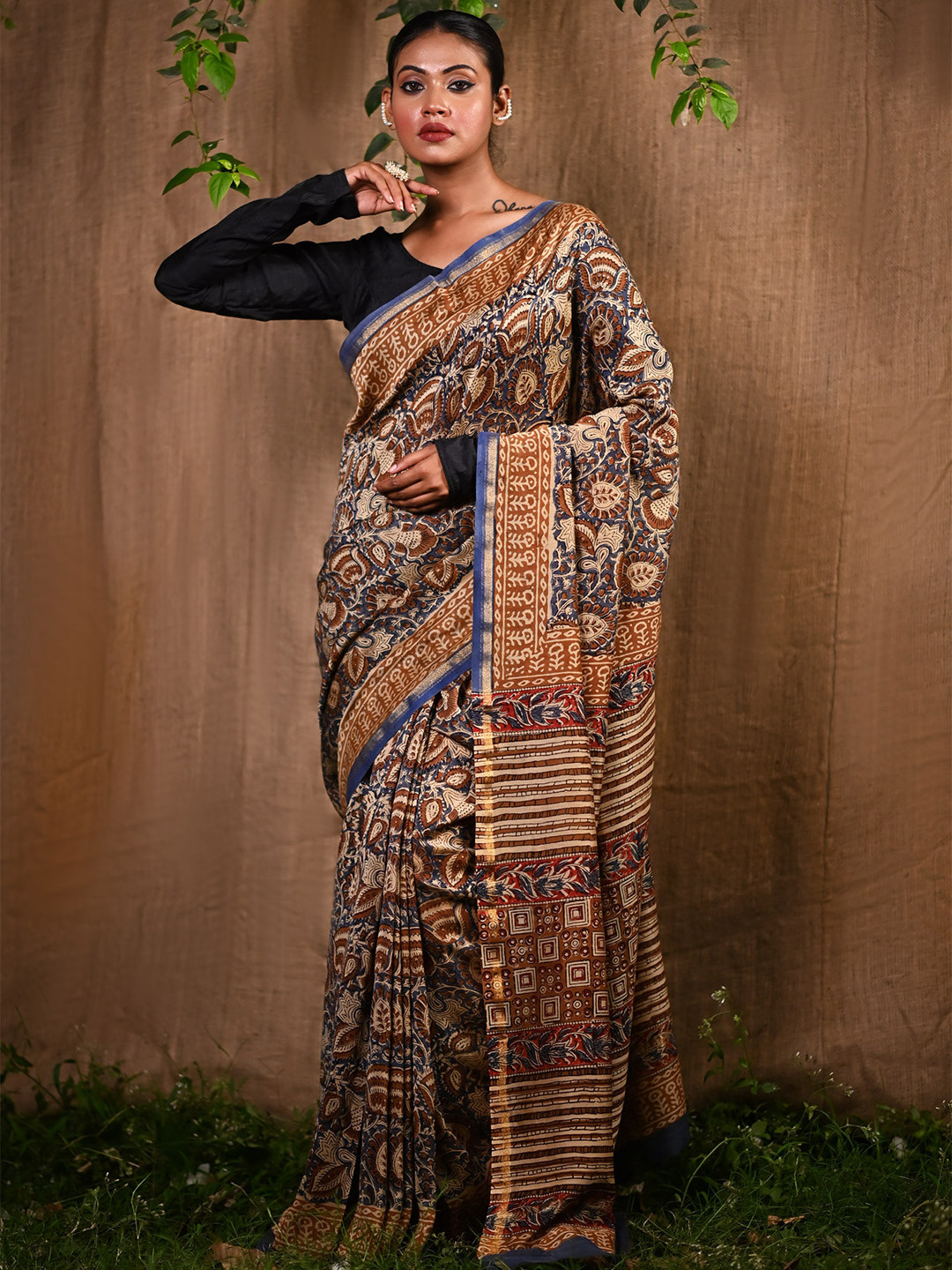Unnati Silks Tie and Dye Silk Cotton Handloom Chanderi Saree
