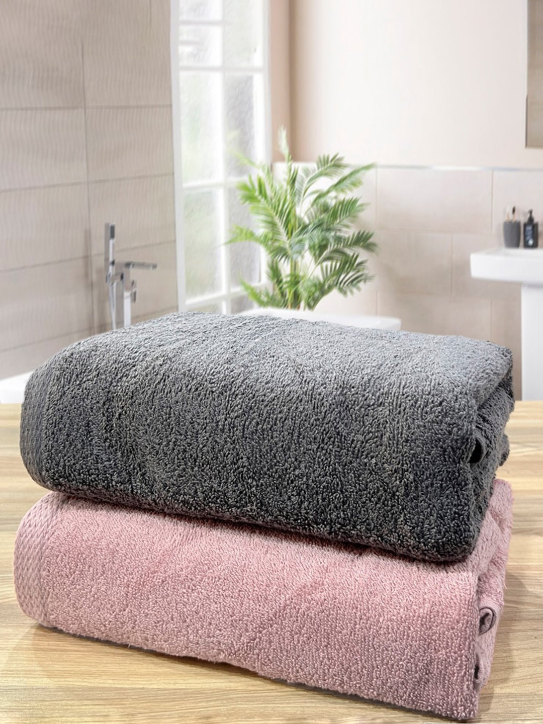LABHAM Unisex Grey Bath Towels