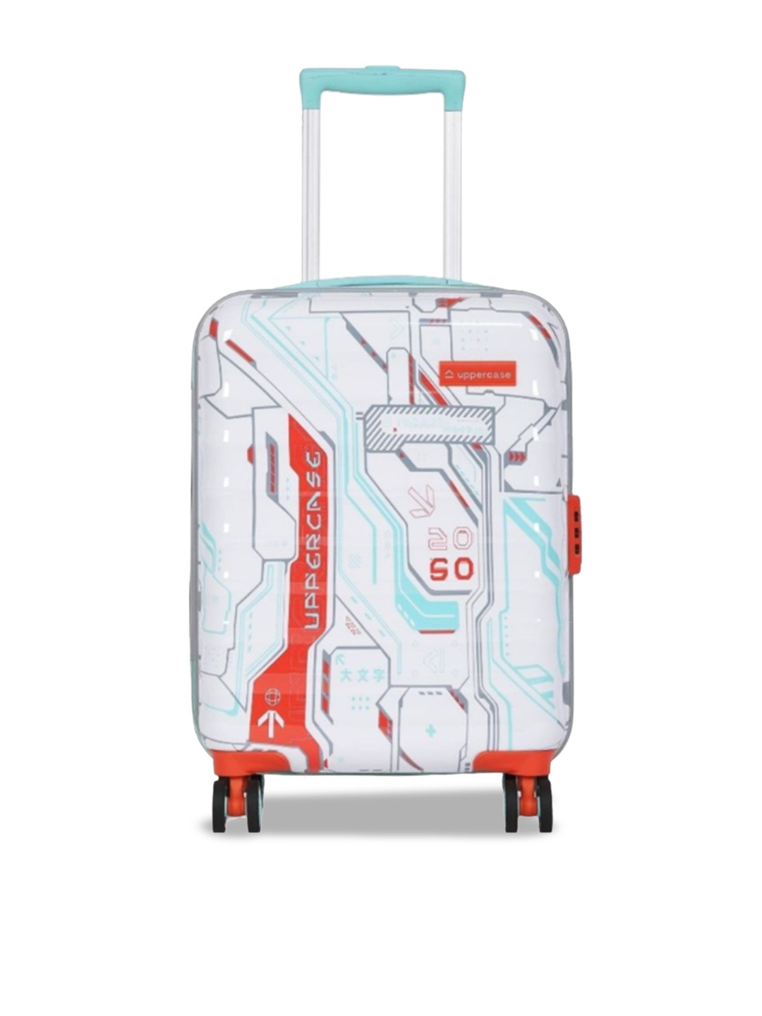 uppercase Cyber Punk Printed Hard Sided Small Trolley Bag