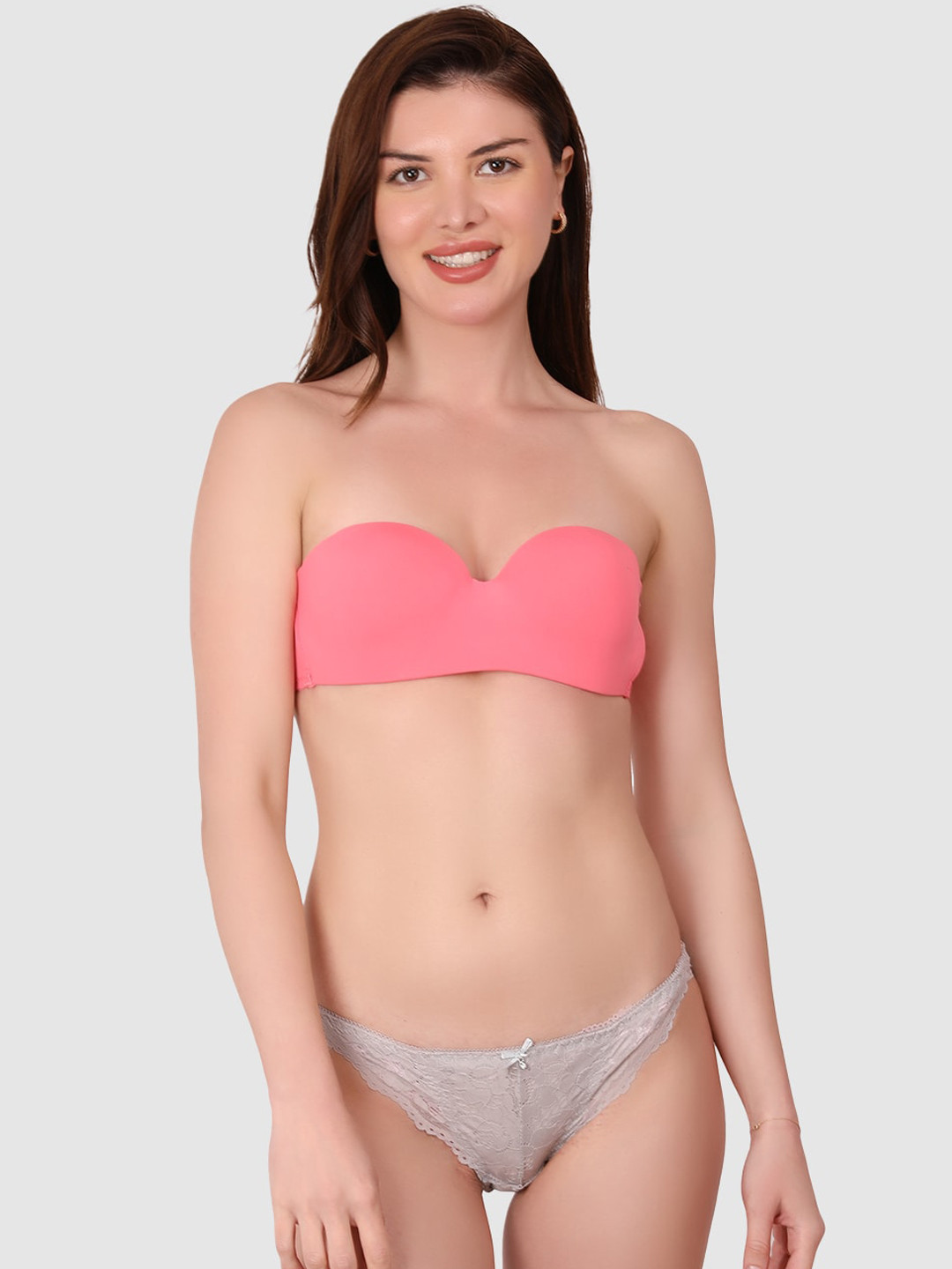 BRACHY Heavily Padded Lingerie Set  BCA_268SETCPGY-30A-Coral Pink