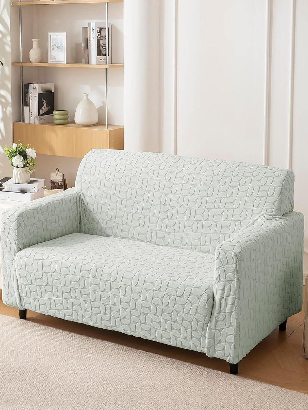 HOUSE OF QUIRK  Jacquard Fabric Five Seater 220 GSM Texture Sofa Cover