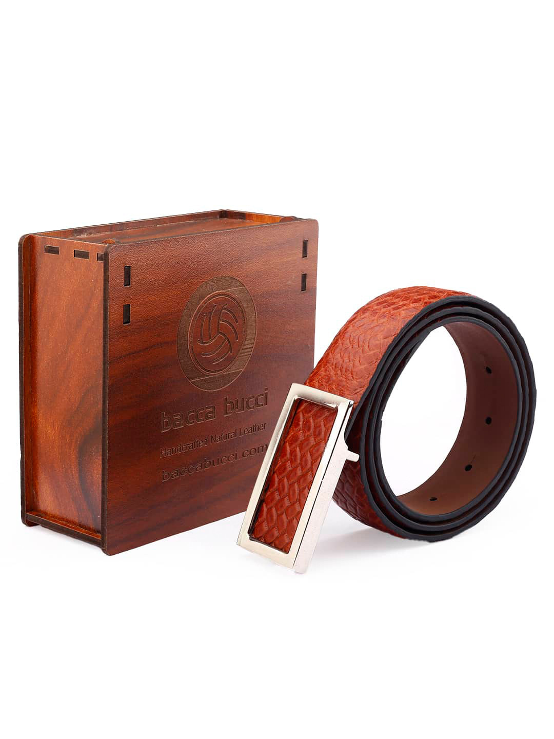 bacca bucci Brown Textured Leather Belt