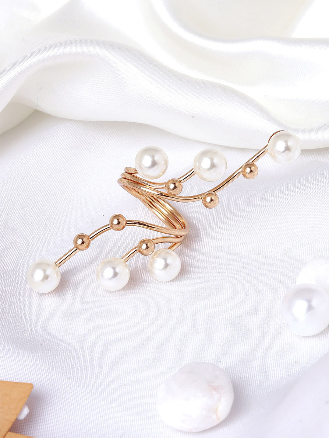 JOKER & WITCH Perlita Gold-Plated Pearl-Studded Ring