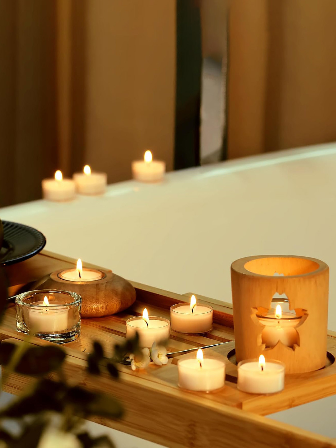 Seva Home Citrine 20Pcs Scented 1 Wick Scented Solid Round Regular Tea Light Candles