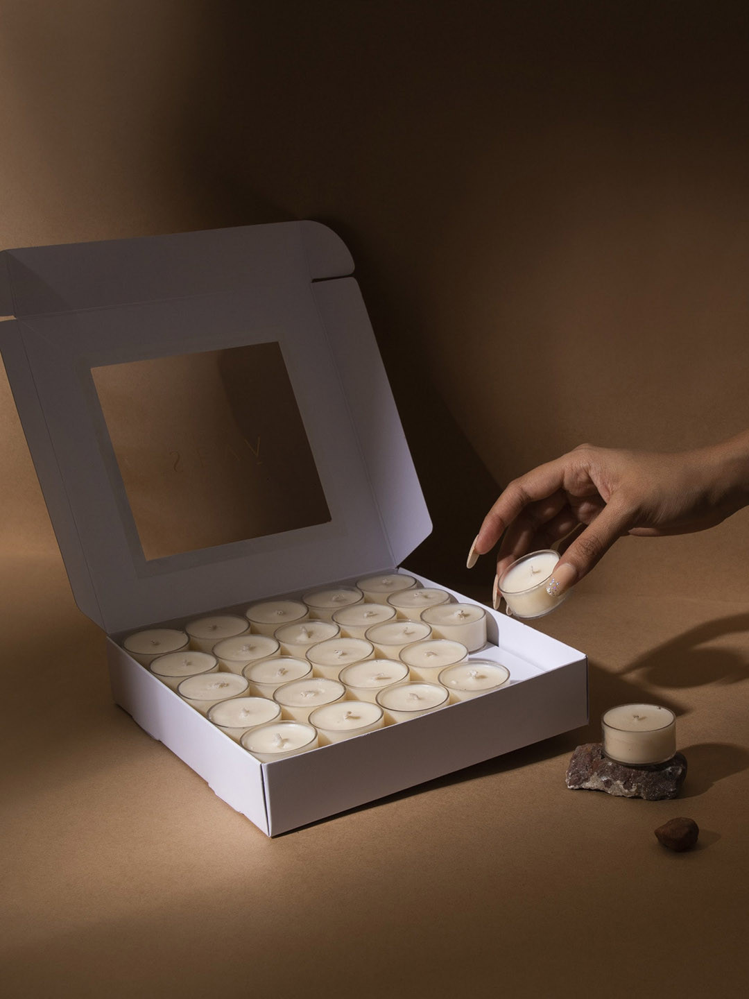 Seva Home Aqua 50Pcs Scented 1 Wick Scented Solid Round Regular Tea Light Candles